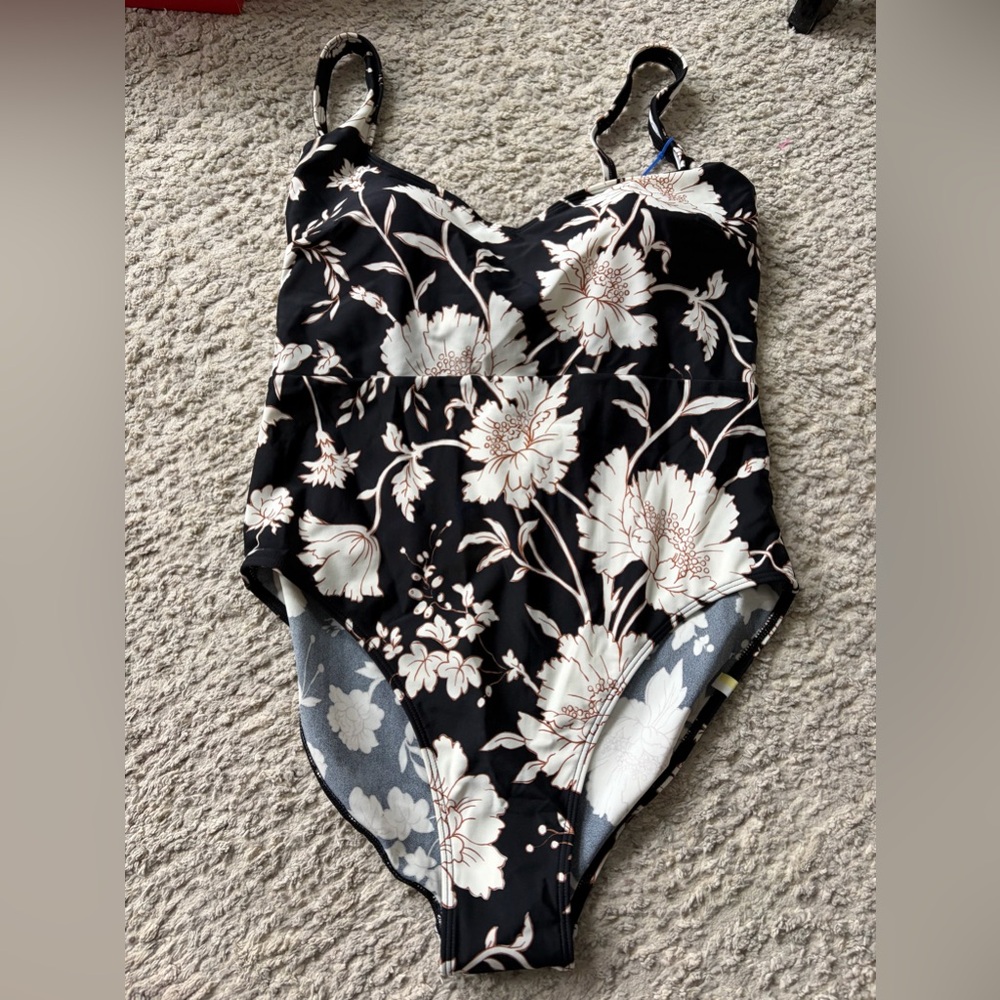 summersalt Black Floral One-Piece Swimsuit
